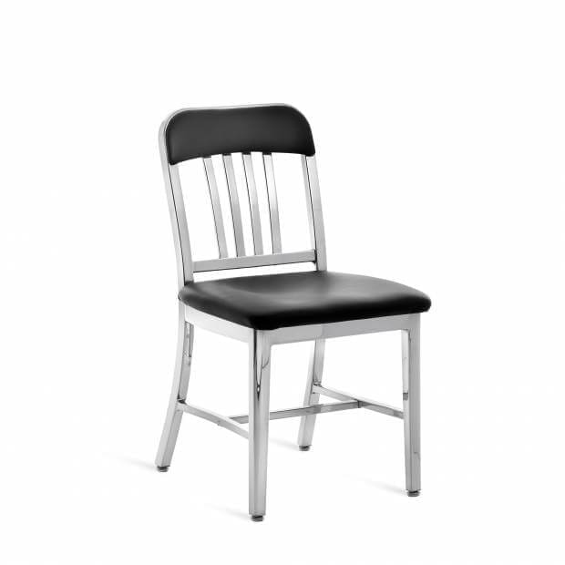 Emeco Navy Semi-Upholstered Chair Emeco Navy Semi-Upholstered Chair