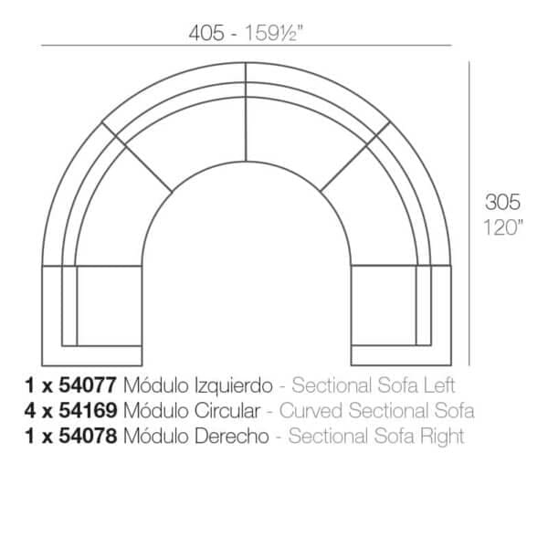 Vondom Vela Sectional Sofa Circular Armless