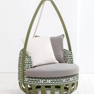 Contract Vase Hanging Chair W/ Wicker