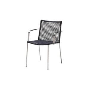 Cane Line Straw dining chair w/armrest, Round weave, stackable