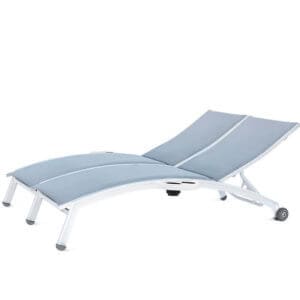 Pavilion Pinecrest Double Chaise Lounge w/ Wheels and Side Trays (arched seat)