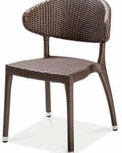 CONTRACT PRAGE DINING SIDE CHAIR W/ WICKER