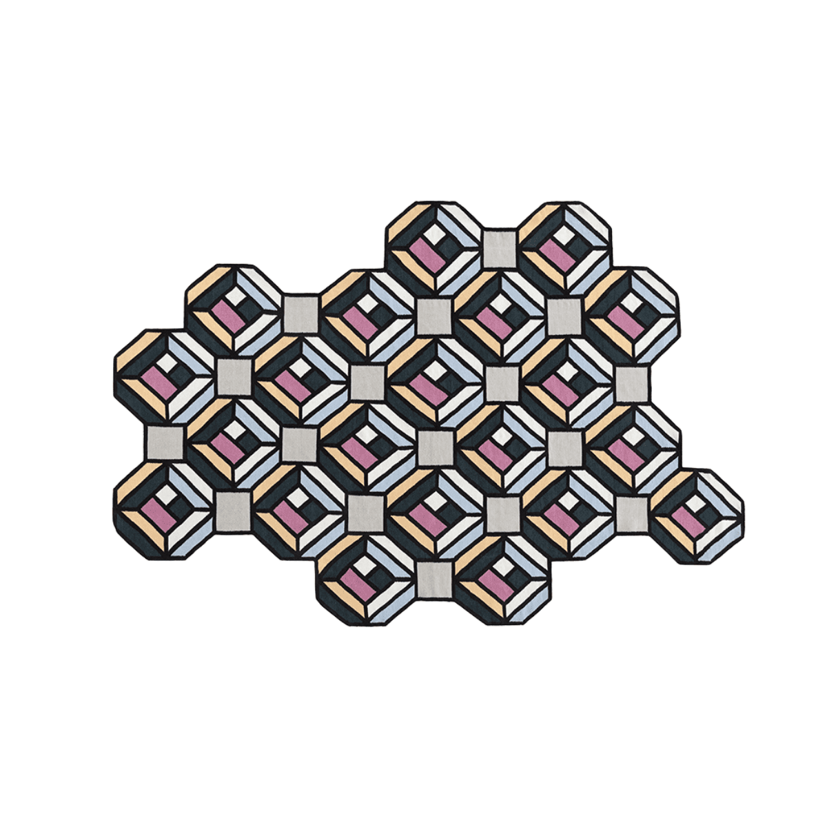 Gan Kilim Parquet Hexagon/Tetragon Rug Gan Kilim Parquet Hexagon/Tetragon Rug - Image 4