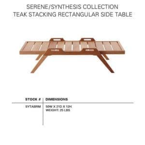 HENRY HALL SERENE STACKING TEAK RECTANGULAR
