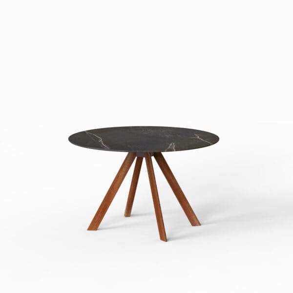 Expormim Atrivm Outdoor Round Dining Table W/ Solid Wood Legs