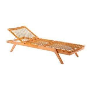 Unopiu Synthesis Stackable Sunlounger Teak and WaProLace