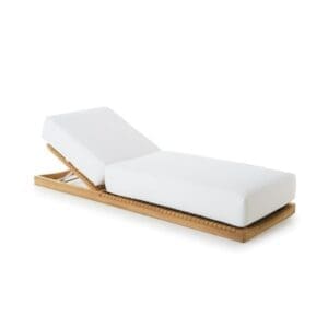 Unopiu Synthesis Low Sunlounger in Teak and WaProLace