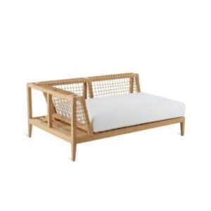 Unopiu Synthesis Right/Left Chaise in Teak and WaProLace