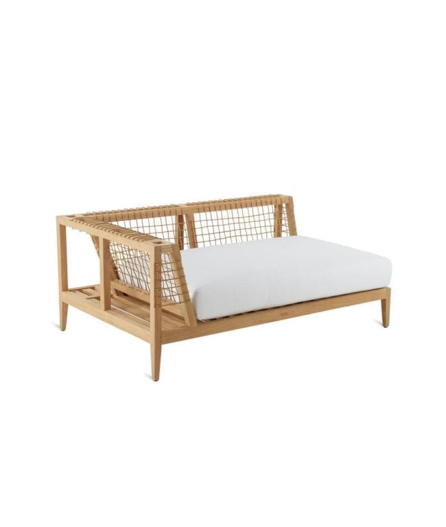 Unopiu Synthesis Right/Left Chaise in Teak and WaProLace Unopiu Synthesis Right/Left Chaise in Teak and WaProLace - Image 2