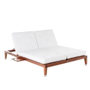 C'est la Vie Double Sunlounger in mahogany