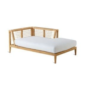Unopiu Synthesis Right/Left Chaise in Teak and WaProLace