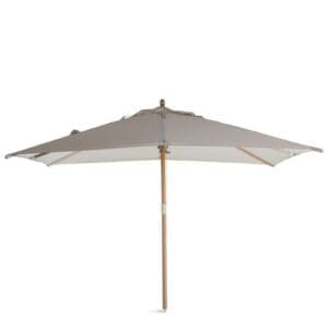Structure: wood (shaft Ø 2.36 inch). Shade: in 100% solution dyed acrylic, in off white, coffee, cord, dove grey, red. Version: rectangular, square, round. Lipari square garden umbrella (157.48 x 157.48 - H 126.77)
