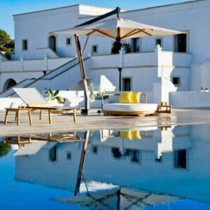 Unopiu Salento Square Aluminum Wood Umbrella