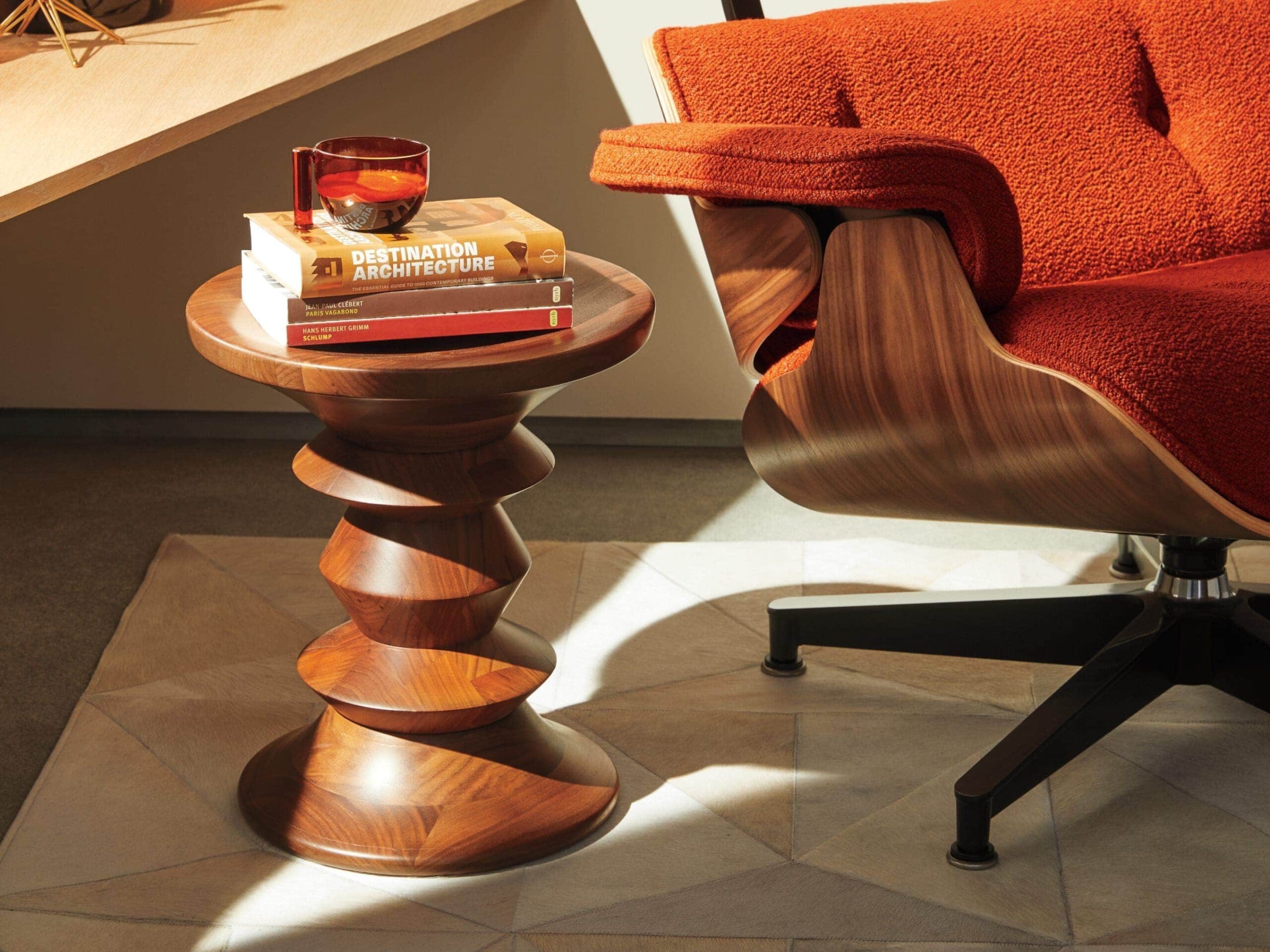 Eames Turned Walnut Stool - Image 6
