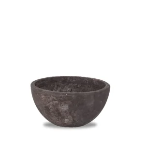 Concrete and marble bowl-shaped outdoor pot