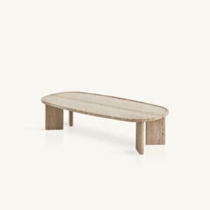 Expormim Meridies Travertine Oval Coffee Table