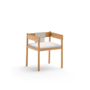 Unopiu Cora chair in teak and rope with seat cushion