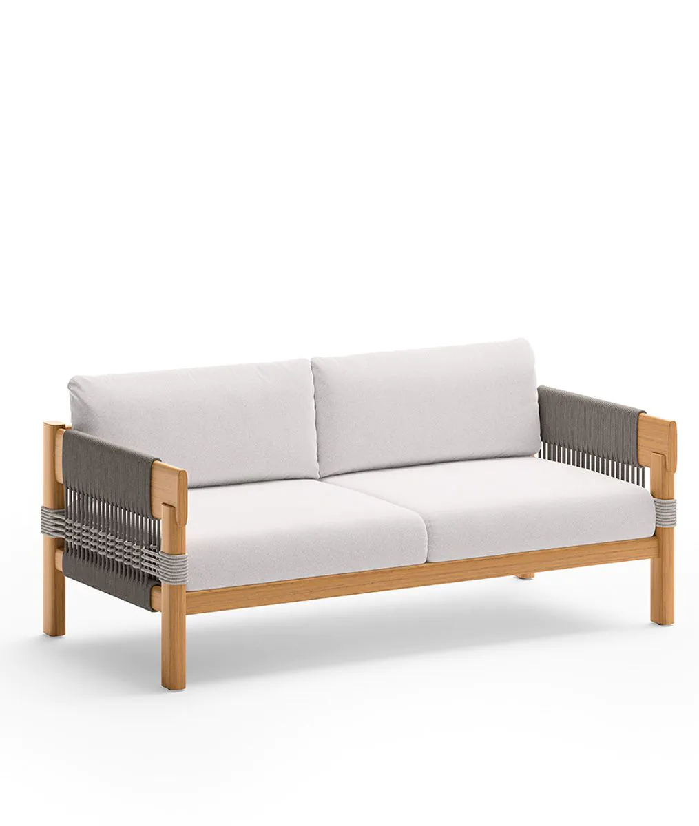Unopiu Cora sofa in teak and rope with cushions