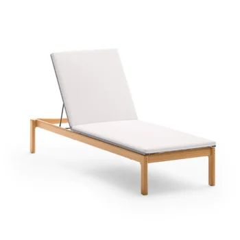 Unopiu Cora sun lounger in teak and textilene Unopiu Cora sun lounger in teak and textilene