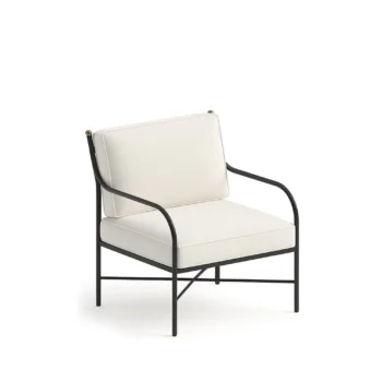 Unopiu Igea Armchair in graphite Iron with cushions Unopiu Igea Armchair in graphite Iron with cushions
