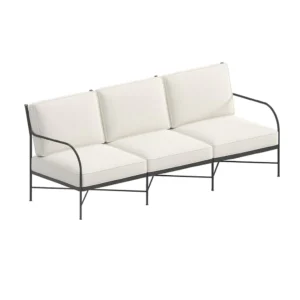 Unopiu Igea three-seater iron sofa with cushions