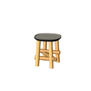 Unopiu Symi coffee table in teak and stone-finish ceramic
