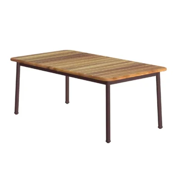 Unopiu Versilia rectangular table in teak and aluminium Unopiu Versilia rectangular table in teak and aluminium